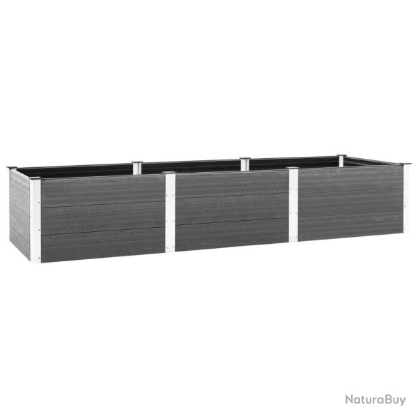 Jardini�re bac lit sur�lev� plantes fleurs terrasse jardin de jardin 300 x 100 x 54 cm WPC gris 02_