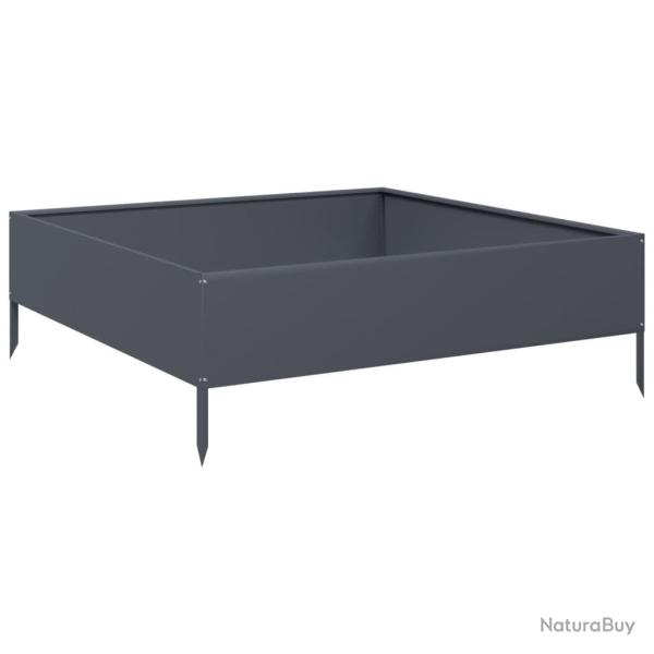 Jardini�re bac lit sur�lev� plantes fleurs terrasse jardin de jardin 100 x 100 x 33,5 cm acier anth