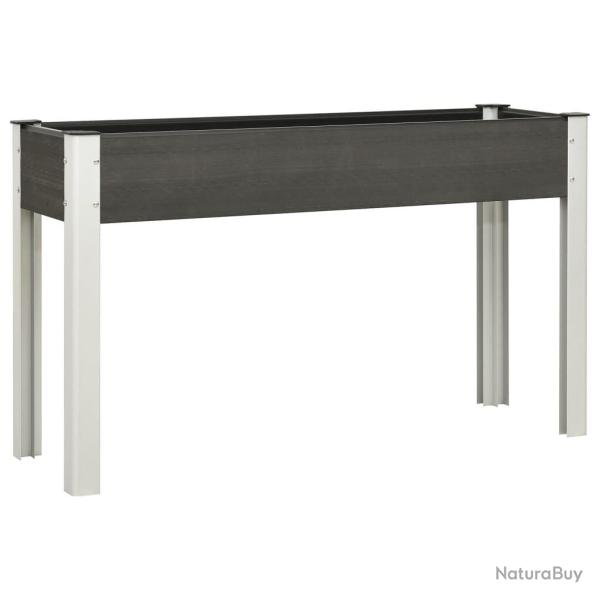 Jardini�re bac lit sur�lev� plantes fleurs terrasse jardin de jardin 120 x 40 x 75 cm WPC gris 02_0