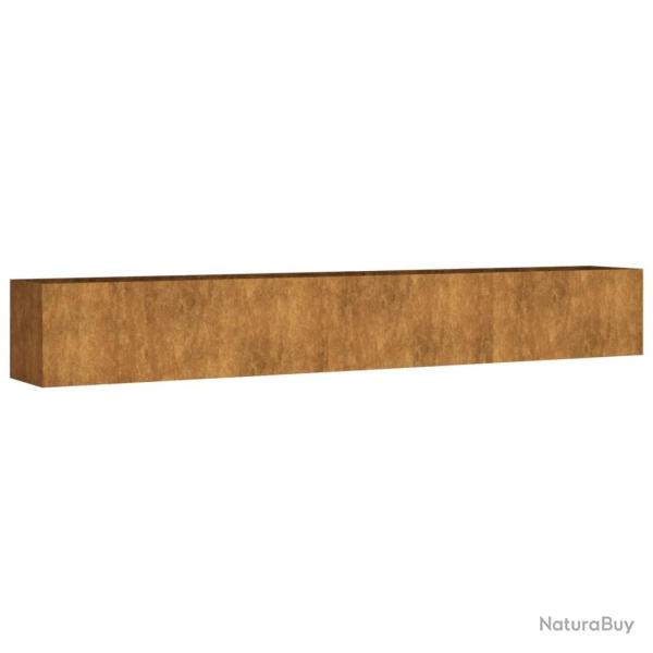 Jardini�re bac lit sur�lev� plantes fleurs terrasse jardin de jardin 280 x 40 x 40 cm acier corten