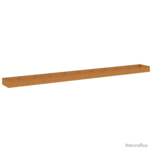 Jardini�re bac lit sur�lev� plantes fleurs terrasse jardin de jardin 960 x 100 x 36 cm acier corten