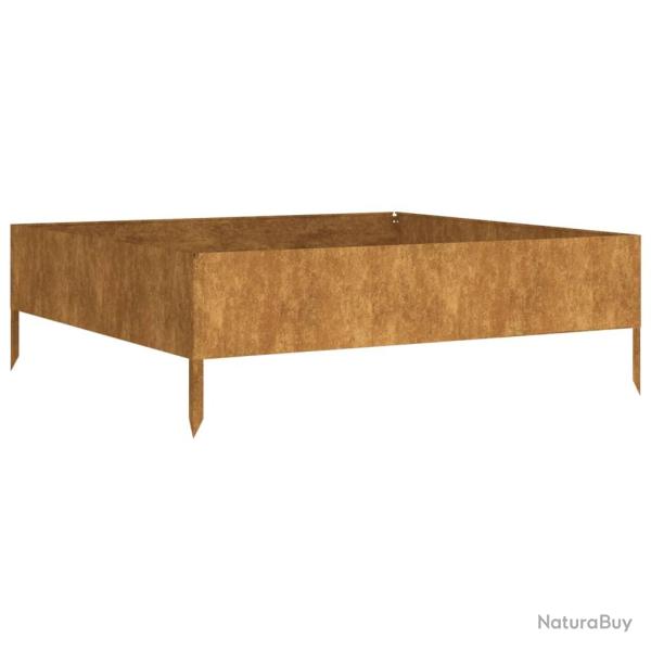 Jardini�re bac lit sur�lev� plantes fleurs terrasse jardin de jardin 100 x 100 x 33,5 cm acier cort