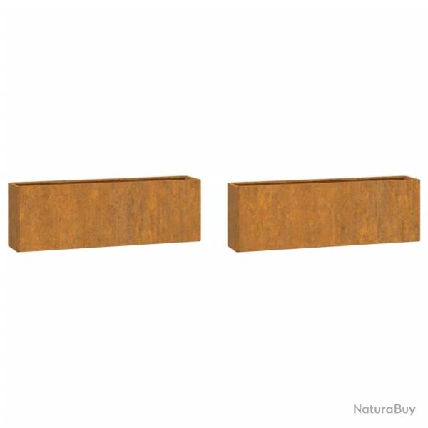 Jardini�re bac lit sur�lev� plantes fleurs jardin terrasses murales lot de 2 Rouill� acier corten 5