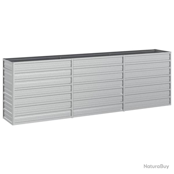 Jardini�re bac lit sur�lev� plantes fleurs terrasse jardin de jardin 240 x 40 x 77 cm acier galvani