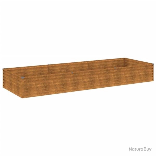Jardini�re bac lit sur�lev� plantes fleurs terrasse jardin de jardin 291 x 100 x 36 cm acier corten