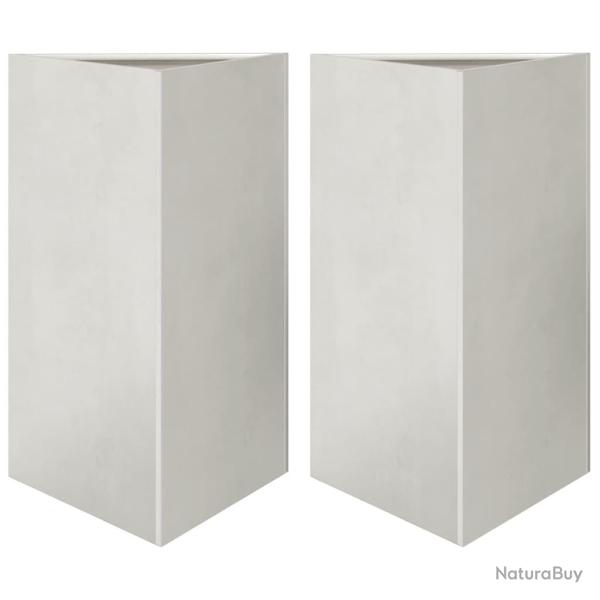 Jardini�re bac lit sur�lev� plantes fleurs jardin terrasses lot de 2 triangulaire 50 x 43 x 75 cm a