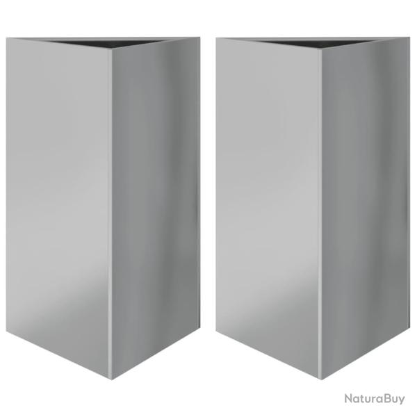 Jardini�re bac lit sur�lev� plantes fleurs jardin terrasses lot de 2 triangulaire 50 x 43 x 75 cm a