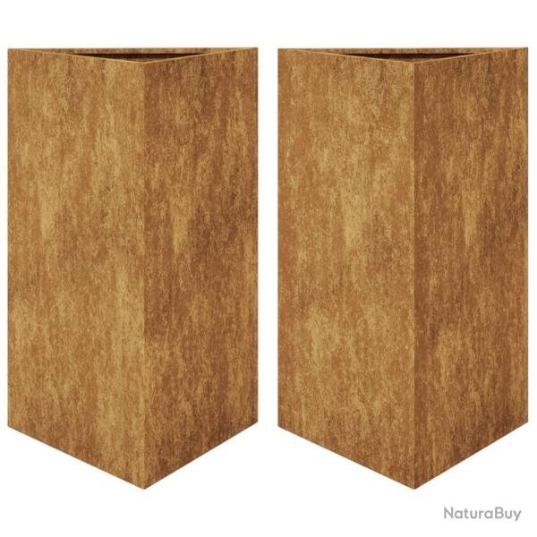 Jardini�re bac lit sur�lev� plantes fleurs jardin terrasses lot de 2 triangulaire 50 x 43 x 75 cm a