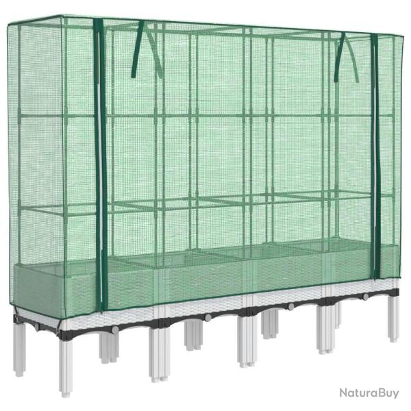 Jardini�re bac lit sur�lev� plantes fleurs terrasse jardin sur�lev�e avec housse aspect rotin 160 x