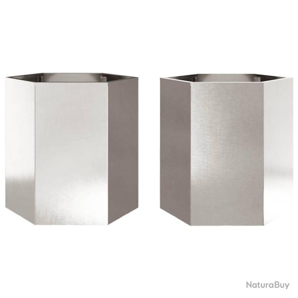 Jardini�re bac lit sur�lev� plantes fleurs jardin terrasses lot de 2 hexagone 46 x 40 x 45 cm acier