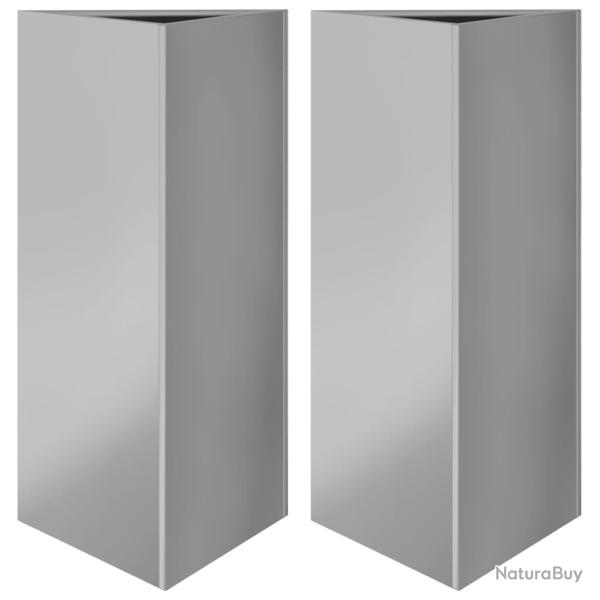 Jardini�re bac lit sur�lev� plantes fleurs jardin terrasses lot de 2 triangulaire 40 x 34,5 x 70 cm