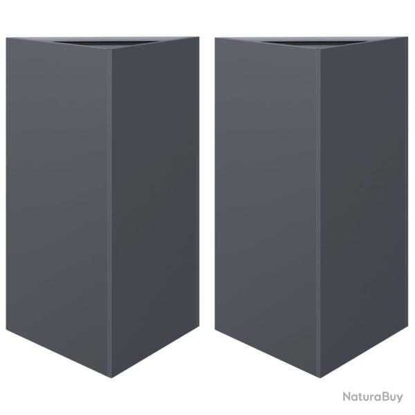 Jardini�re bac lit sur�lev� plantes fleurs jardin terrasses lot de 2 triangulaire 50 x 43 x 75 cm a