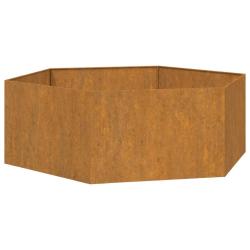 Jardini&egrave;re bac lit sur&eacute;lev&eacute; plantes fleurs terrasse jardin Rouill&eacute; 138 x 120 x 45 cm acier corten m