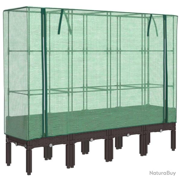 Jardini�re bac lit sur�lev� plantes fleurs terrasse jardin sur�lev�e avec housse aspect rotin 160 x