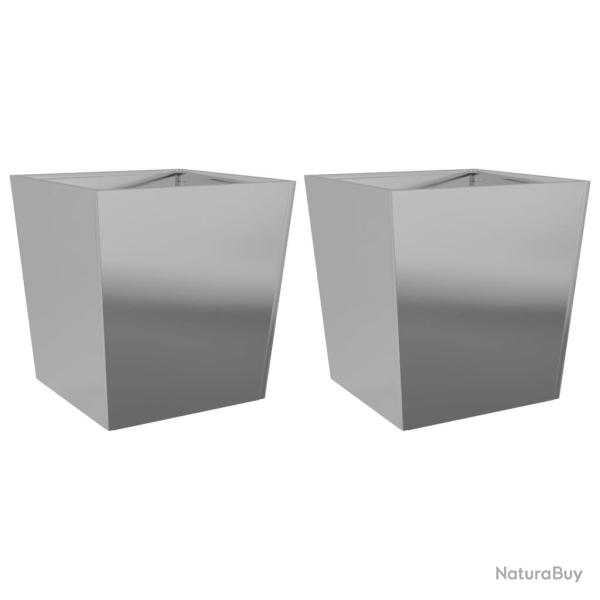 Jardini�re bac lit sur�lev� plantes fleurs jardin terrasses lot de 2 50 x 50 x 50 cm acier galvanis