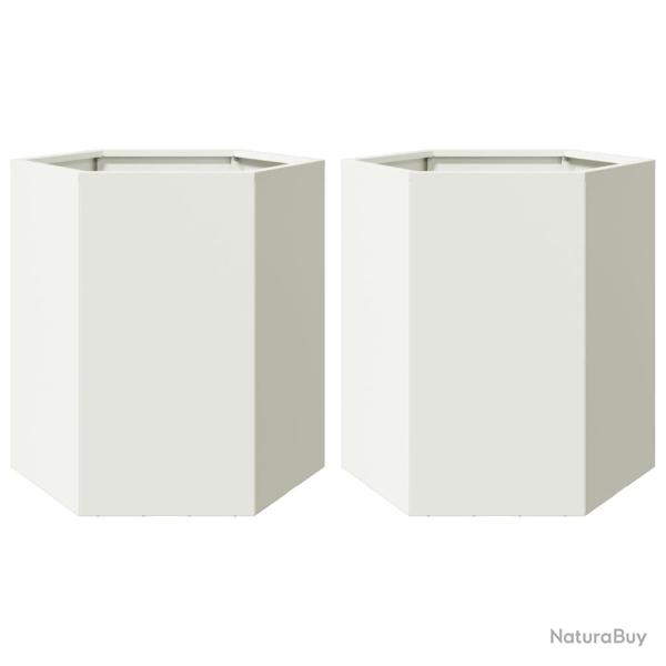 Jardini�re bac lit sur�lev� plantes fleurs jardin terrasses lot de 2 hexagone 46 x 40 x 45 cm acier