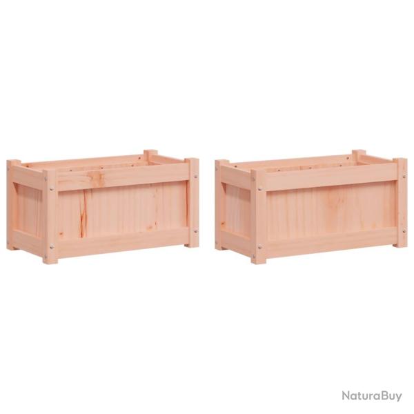 Jardini�re bac lit sur�lev� plantes fleurs jardin terrasses lot de 2 bois massif douglas marron 02_