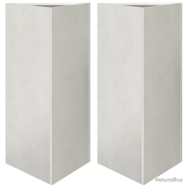 Jardini�re bac lit sur�lev� plantes fleurs jardin terrasses lot de 2 triangulaire 40 x 34,5 x 70 cm