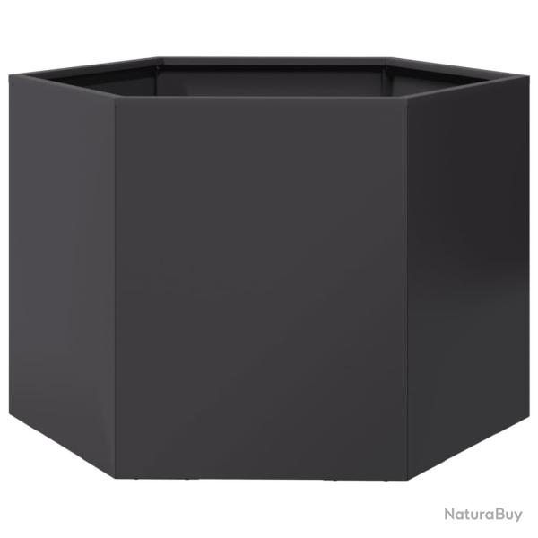 Jardini�re bac lit sur�lev� plantes fleurs terrasse jardin hexagone 69 x 60 x 45 cm acier noir 02_0