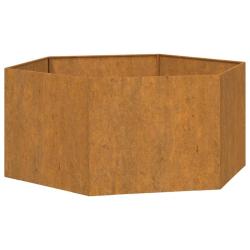 Jardini&egrave;re bac lit sur&eacute;lev&eacute; plantes fleurs terrasse jardin Rouill&eacute; 90 x 90 x 45 cm acier corten mar