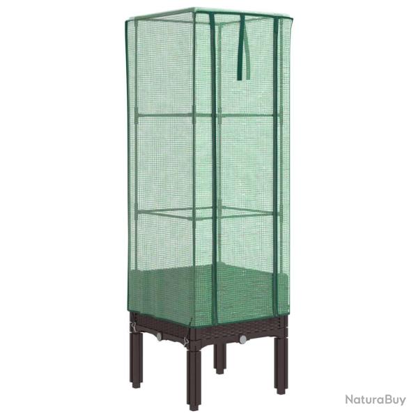 Jardini�re bac lit sur�lev� plantes fleurs terrasse jardin sur�lev�e avec housse aspect rotin 40 x