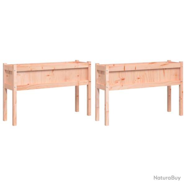 Jardini�re bac lit sur�lev� plantes fleurs jardin terrasses lot de 2 avec pieds bois massif douglas