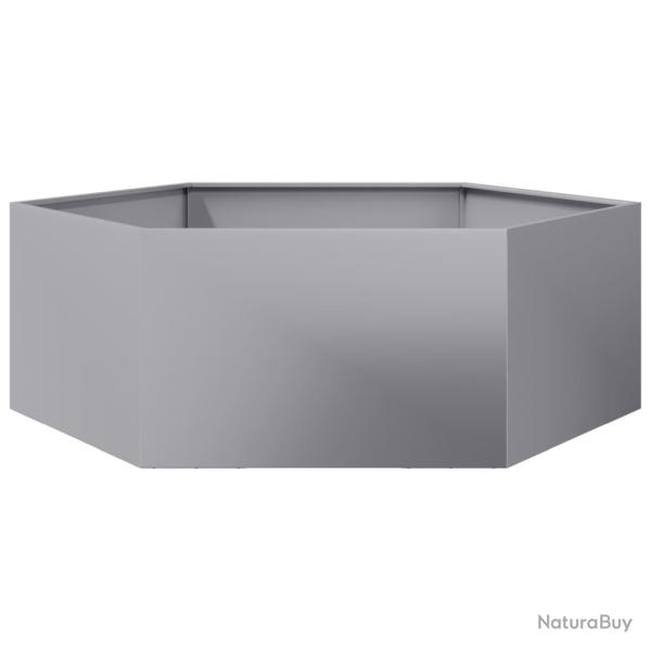 Jardini�re bac lit sur�lev� plantes fleurs terrasse jardin hexagone 138 x 120 x 45 cm acier galvani