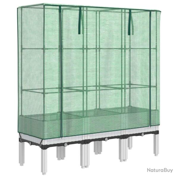 Jardini�re bac lit sur�lev� plantes fleurs terrasse jardin sur�lev�e avec housse aspect rotin 120 x