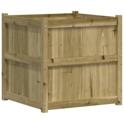 Jardini&egrave;re bac lit sur&eacute;lev&eacute; plantes fleurs terrasse jardin d'ext&eacute;rieur 70 x 70 x 70 cm bois de pin