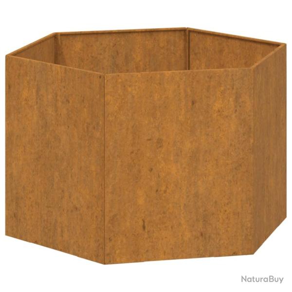 Jardini�re bac lit sur�lev� plantes fleurs terrasse jardin Rouill� 60 x 60 x 45 cm acier corten mar