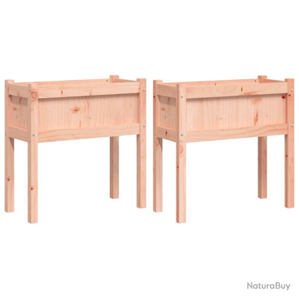 Jardini�re bac lit sur�lev� plantes fleurs jardin terrasses lot de 2 avec pieds bois massif douglas