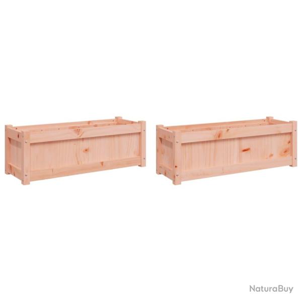 Jardini�re bac lit sur�lev� plantes fleurs jardin terrasses lot de 2 cm bois massif douglas marron