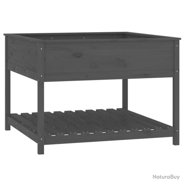 Jardini�re bac lit sur�lev� plantes fleurs terrasse jardin et �tag�re 111,5 x 111,5 x 81 cm bois ma