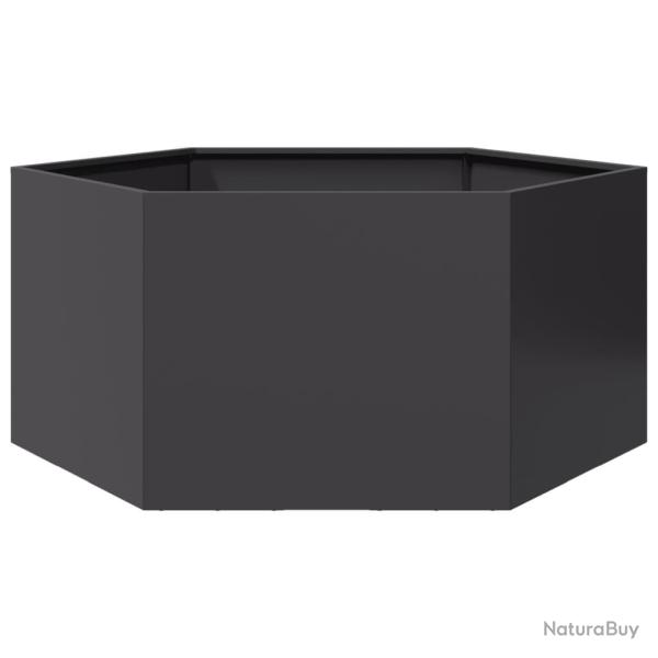 Jardini�re bac lit sur�lev� plantes fleurs terrasse jardin hexagone 104 x 90 x 45 cm acier noir 02_