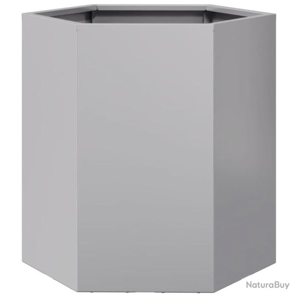 Jardini�re bac lit sur�lev� plantes fleurs terrasse jardin hexagone 46 x 40 x 45 cm acier galvanis�