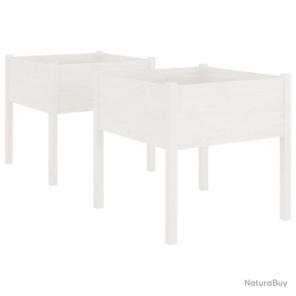 Jardini�re bac lit sur�lev� plantes fleurs jardin terrasses lot de 2 70 x 70 x 70 cm bois de pin ma