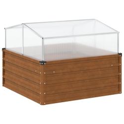 Jardini&egrave;re bac lit sur&eacute;lev&eacute; plantes fleurs terrasse jardin de jardin avec serre acier r&eacute;sistant aux