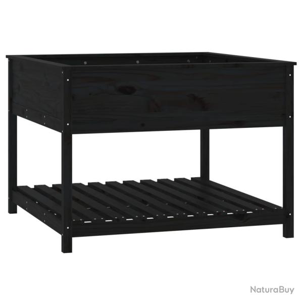 Jardini�re bac lit sur�lev� plantes fleurs terrasse jardin et �tag�re 111,5 x 111,5 x 81 cm bois ma