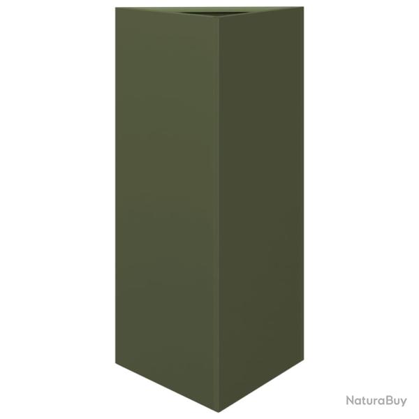 Jardini�re bac lit sur�lev� plantes fleurs terrasse jardin olive triangulaire 40 x 34,5 x 70 cm aci