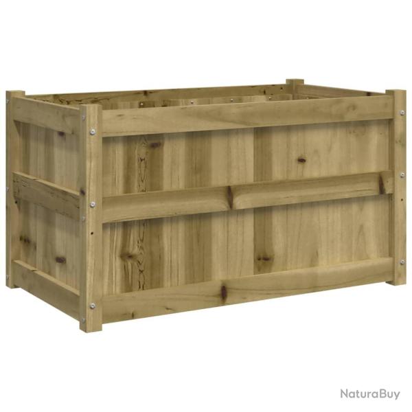 Jardini�re bac lit sur�lev� plantes fleurs terrasse jardin d'ext�rieur 90 x 50 x 50 cm bois de pin