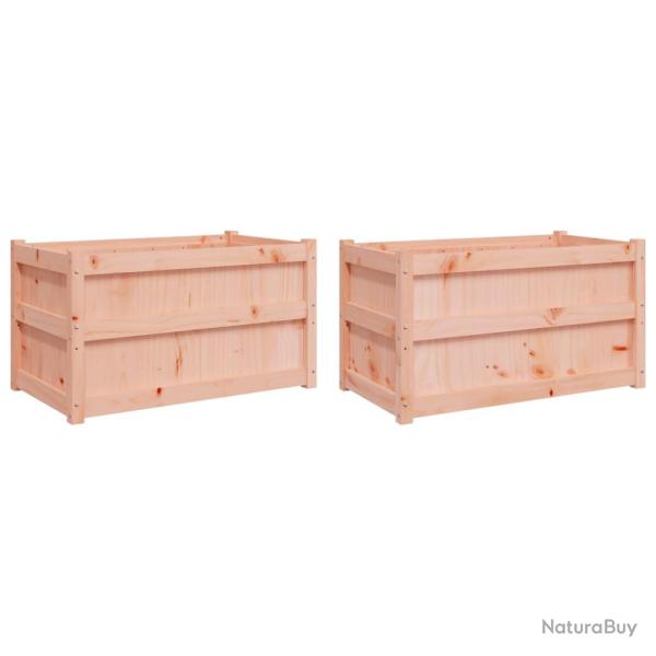 Jardini�re bac lit sur�lev� plantes fleurs jardin terrasses lot de 2 bois massif douglas marron 02_