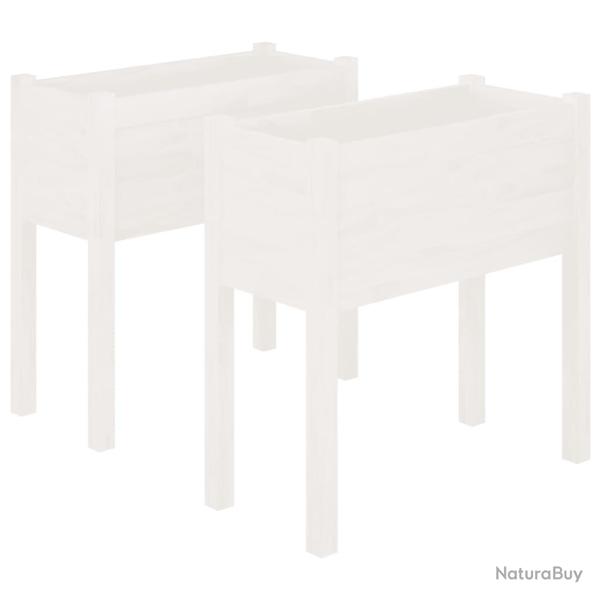 Jardini�re bac lit sur�lev� plantes fleurs jardin terrasses lot de 2 70 x 31 x 70 cm bois de pin ma