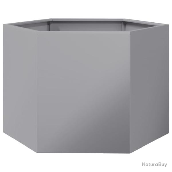 Jardini�re bac lit sur�lev� plantes fleurs terrasse jardin hexagone 69 x 60 x 45 cm acier galvanis�