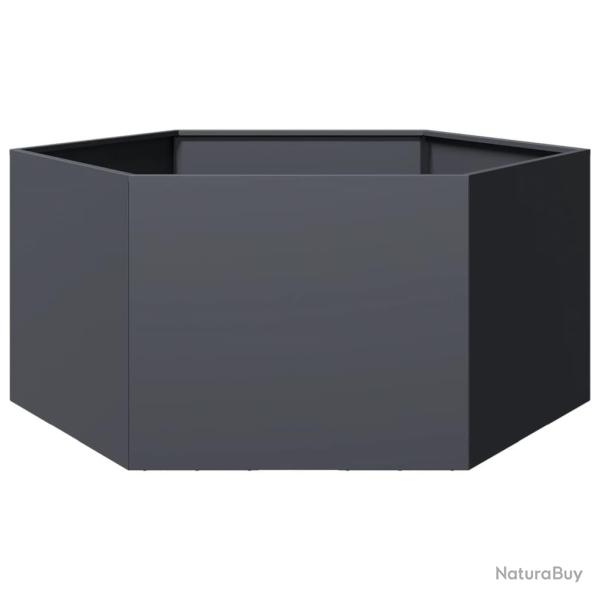 Jardini�re bac lit sur�lev� plantes fleurs terrasse jardin hexagone 104 x 90 x 45 cm acier anthraci