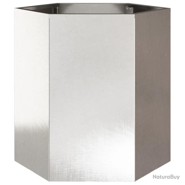 Jardini�re bac lit sur�lev� plantes fleurs terrasse jardin hexagone 46 x 40 x 45 cm acier inoxydabl