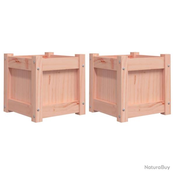 Jardini�re bac lit sur�lev� plantes fleurs jardin terrasses lot de 2 bois massif douglas marron 02_