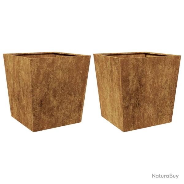 Jardini�re bac lit sur�lev� plantes fleurs jardin terrasses lot de 2 50 x 50 x 50 cm acier corten M
