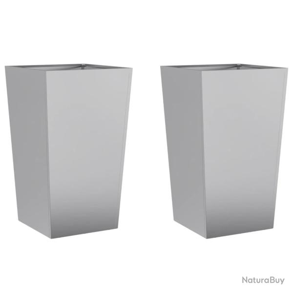 Jardini�re bac lit sur�lev� plantes fleurs jardin terrasses lot de 2 45 x 45 x 75 cm acier galvanis