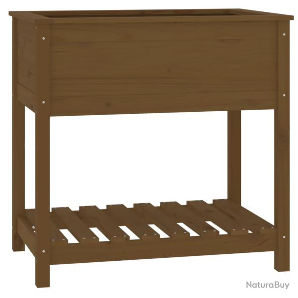 Jardini�re bac lit sur�lev� plantes fleurs terrasse jardin avec �tag�re 82,5 x 54 x 81 cm bois de p