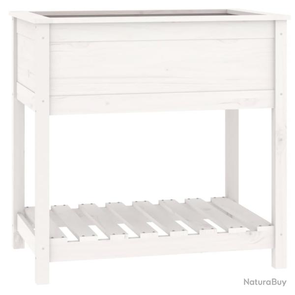 Jardini�re bac lit sur�lev� plantes fleurs terrasse jardin avec �tag�re 82,5 x 54 x 81 cm bois mass